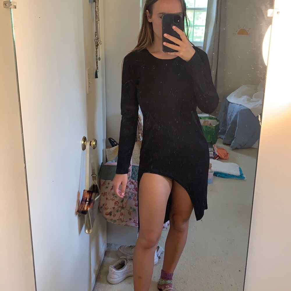Black dress with slit